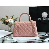 Grained Calfskin Mini Flap Bag with Top Handle 99003