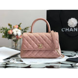 Grained Calfskin Mini Flap Bag with Top Handle 99003