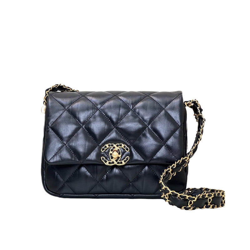 CC Lambskin Flap Bag AS4423 Black