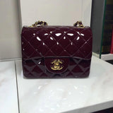 CC Pantent Leather 17cm Classic Flap Bag 1115
