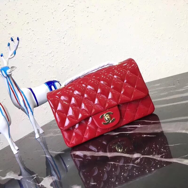 CC Pantent Leather 20cm Classic Flap Bag 1116