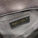Small Pearl Logo Strap Flap Bag AS1436 Black