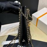 Small Tote in Black Grained Calfskin AS3470