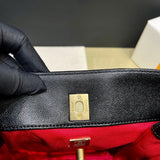 Small Tote in Black Grained Calfskin AS3470