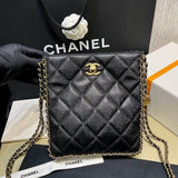 Small Tote in Black Grained Calfskin AS3470