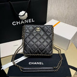 Small Tote in Black Grained Calfskin AS3470
