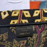 Animals Monkey Embroidered Book Tote M1286 Brown