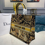 Animals Monkey Embroidered Book Tote M1286 Brown