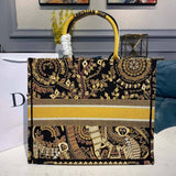 Animals Monkey Embroidered Book Tote M1286 Brown