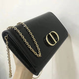 Black 30 Montaigne Patent Calfskin Wallet On Chain S2059