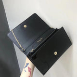 Black 30 Montaigne Patent Calfskin Wallet On Chain S2059