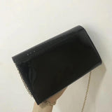 Black 30 Montaigne Patent Calfskin Wallet On Chain S2059
