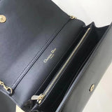 Black 30 Montaigne Patent Calfskin Wallet On Chain S2059