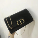 Black 30 Montaigne Patent Calfskin Wallet On Chain S2059