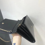Black 30 Montaigne Patent Calfskin Wallet On Chain S2059