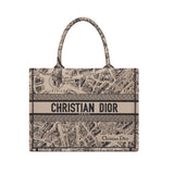 Book Tote Beige and Black Plan de Paris Embroidery