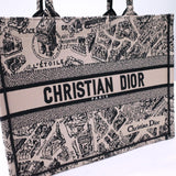 Book Tote Beige and Black Plan de Paris Embroidery