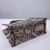 Book Tote Beige and Black Plan de Paris Embroidery