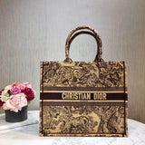 Christian   Book Tote Black Toile De Jouy Bag M1286