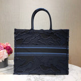 Book Tote Blue Camouflage Embroidery M1286