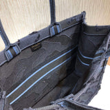 Book Tote Blue Camouflage Embroidery M1286