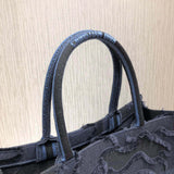 Book Tote Blue Camouflage Embroidery M1286