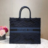 Book Tote Blue Camouflage Embroidery M1286