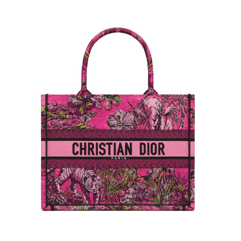 Christian Book Tote Fuchsia Multicolor Toile De Jouy Voyage Embroidery