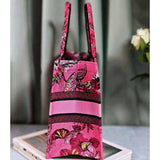 Book Tote Fuchsia Multicolor Toile De Jouy Voyage Embroidery