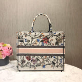 Book Tote Multicolor Rosa Mutabilis Embroidery M1286