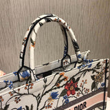 Book Tote Multicolor Rosa Mutabilis Embroidery M1286