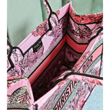 Book Tote Pink Multicolor Toile de Jouy Voyage Embroidery