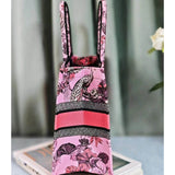 Book Tote Pink Multicolor Toile de Jouy Voyage Embroidery