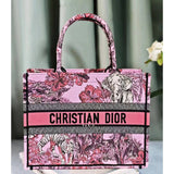 Book Tote Pink Multicolor Toile de Jouy Voyage Embroidery
