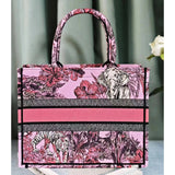 Book Tote Pink Multicolor Toile de Jouy Voyage Embroidery