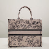 Book Tote Powder Pink Jardin Botanique Embroidery