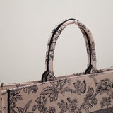 Book Tote Powder Pink Jardin Botanique Embroidery