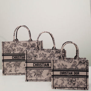 Christian   Book Tote Powder Pink Jardin Botanique Embroidery