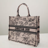 Book Tote Powder Pink Jardin Botanique Embroidery