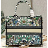 Book Tote White Multicolor Etoile de Voyage Embroidery