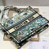 Book Tote White Multicolor Etoile de Voyage Embroidery