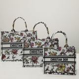 Christian   Book Tote White Multicolor Jardin Botanique Embroidery
