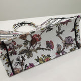 Book Tote White Multicolor Jardin Botanique Embroidery