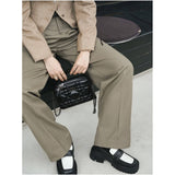 Caro Box Bag With Chain Black Quilted Macrocannage Calfskin S5140
