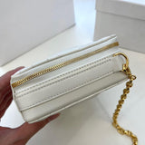 Caro Box Bag With Chain Latte Quilted Macrocannage Calfskin S5140