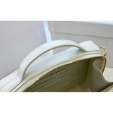 Caro Box Bag With Chain Latte Quilted Macrocannage Calfskin S5140