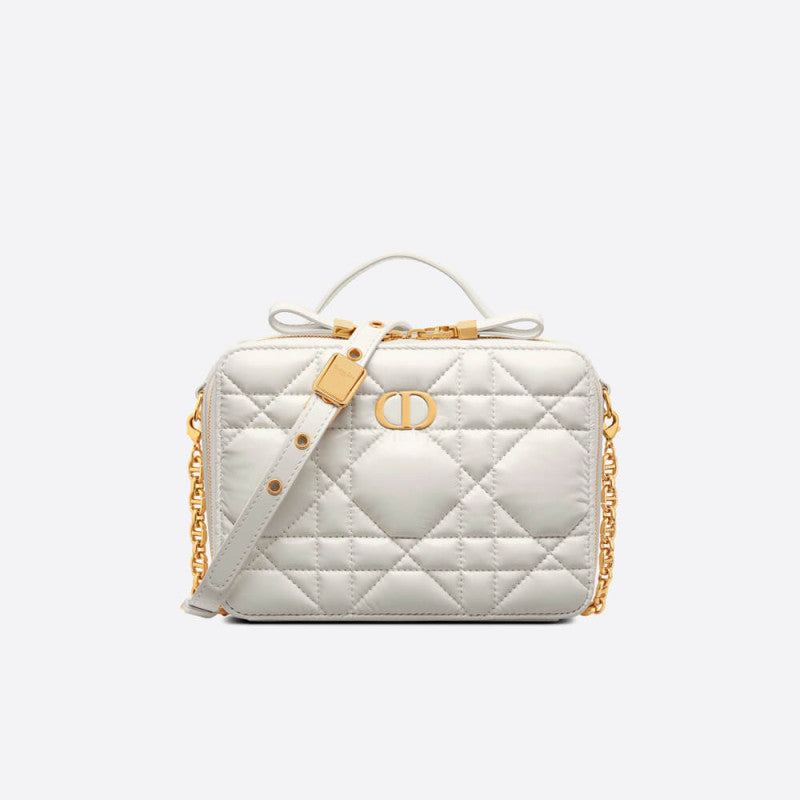 Christian Caro Box Bag With Chain Latte Quilted Macrocannage Calfskin S5140