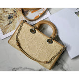 Lady D-Joy Bag Natural Cannage Raffia M05400