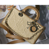 Lady D-Joy Bag Natural Cannage Raffia M05400