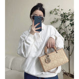 Lady D-Joy Bag Natural Cannage Raffia M05400